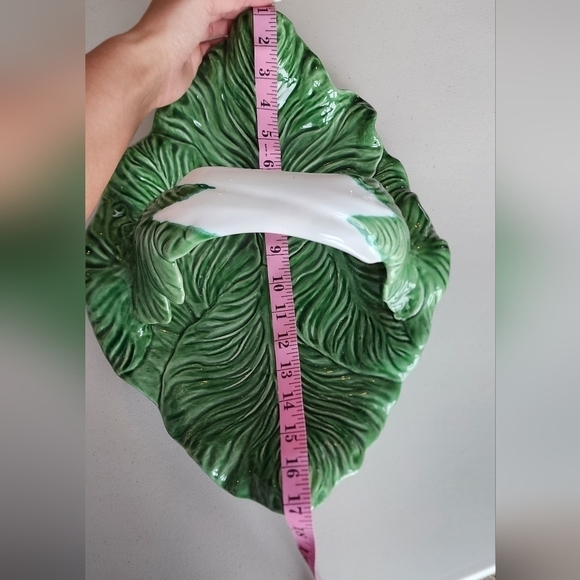 VNTG Majolica Late 20th Century Bordallo Pinheiro Cabbageware Serving Platter. - Picture 2 of 10